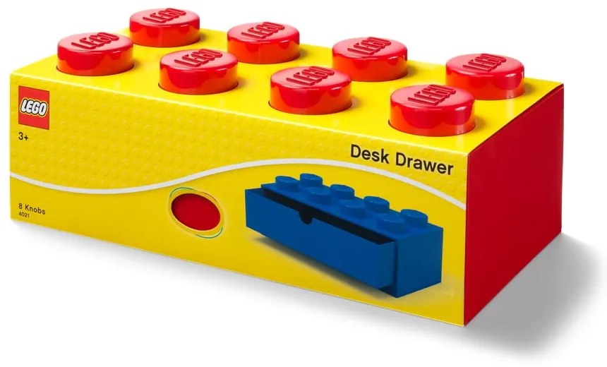 Czerwony pojemnik z szufladką LEGO®, 31x16 cm