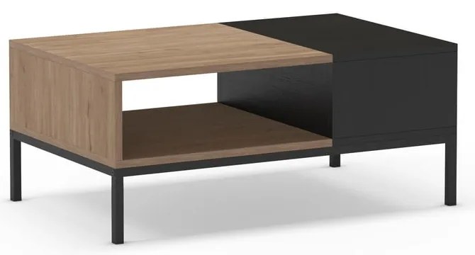 Czarno-naturalny stolik 56x90 cm Cailin – Marckeric