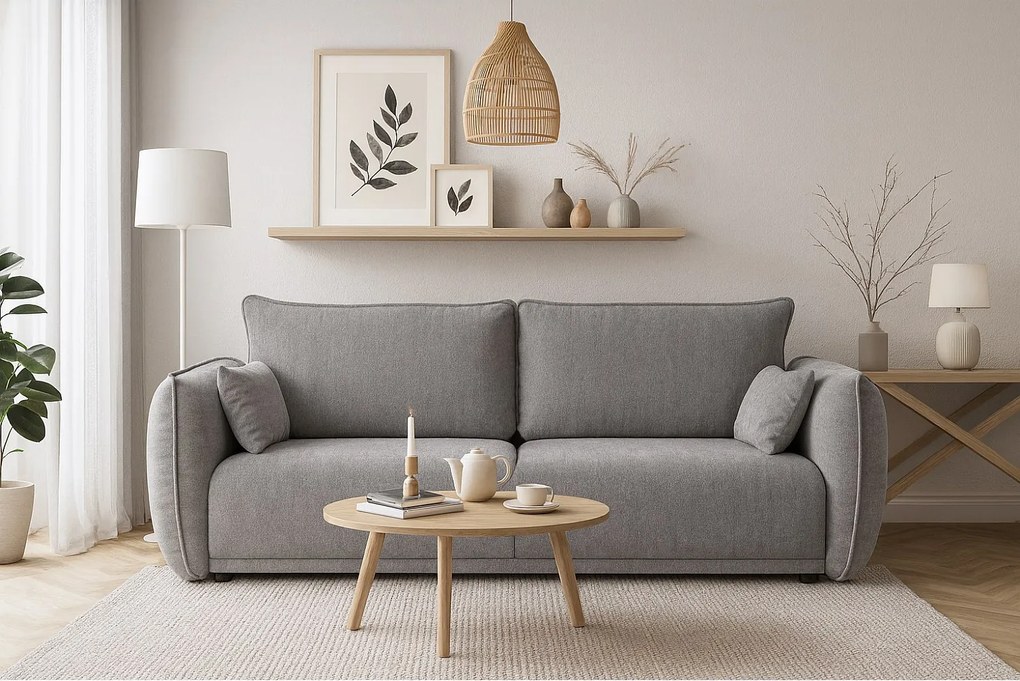 Nowoczesna sofa Loren z funkcją spania 238x102x91 cm – szara Raven 7