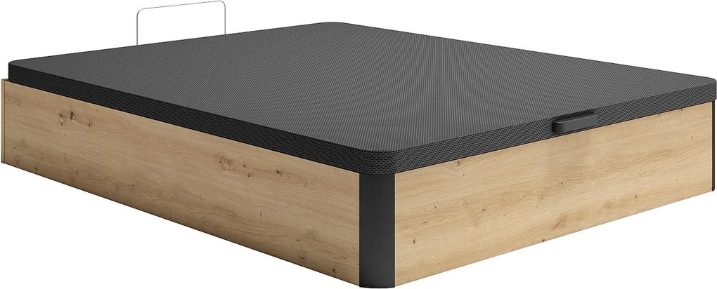 Stelaż ze skrzynią  140 x 200 cm - Jasny naturalny i czarny - NAMOSI od YSMÉE