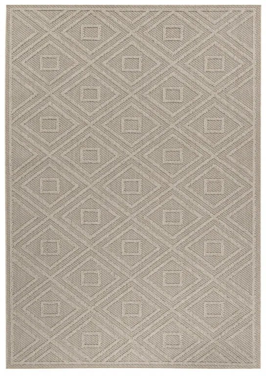 Dywan zewnętrzny sznurkowy Patara Romby II beżowy 80 cm x 150 cm