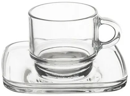 Orion Zestaw szklanych kubków z podstawkami Cozy 6szt., 0,091 ml, 91 ml