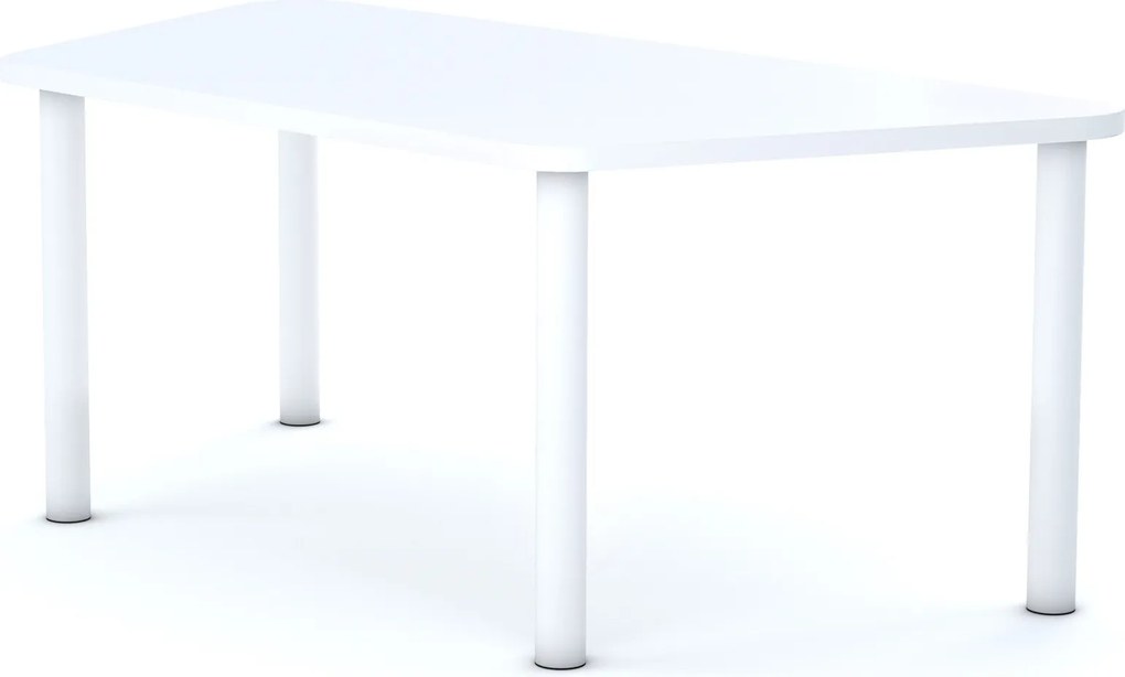 Stół szkolny Smart trapez 140x70 cm, rozmiar 4-6, blat biały / nogi białe