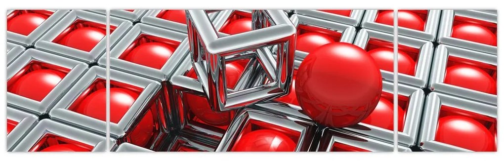 Obraz - 3D metaliczna abstrakcja (170x50 cm)