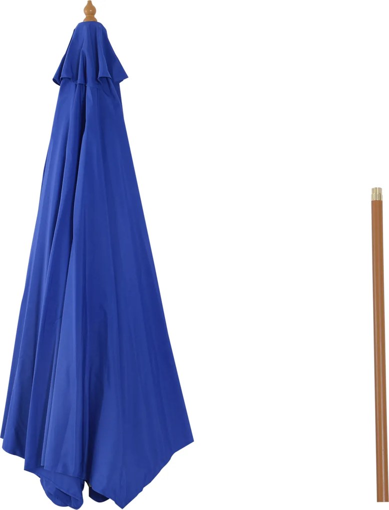 Outsunny Parasol Ogrodowy Drewniany 300cm Ochrona UV Stabilny Bambus Elegancki Czarny | Aosom PL