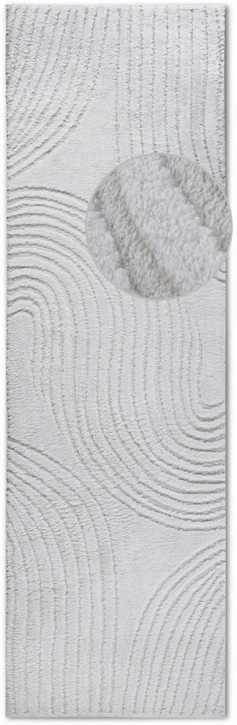 Dywan nowoczesny Gallery 3D Geometria kremowy 80 cm x 240 cm