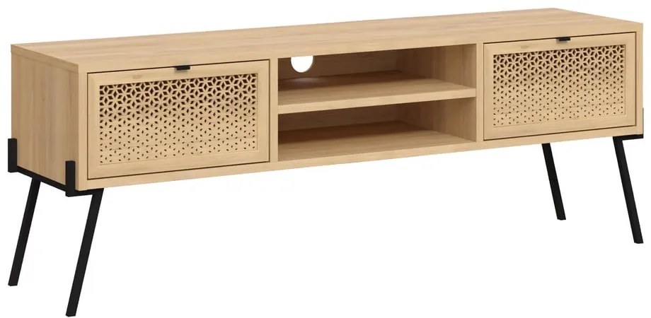 Szafka pod TV w dekorze dębu 140x51 cm Ecrin – Marckeric