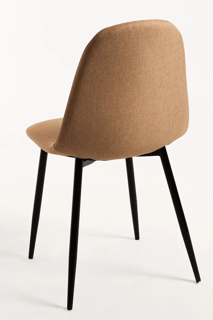 Zestaw 4 Krzese Teok Black Tkanina