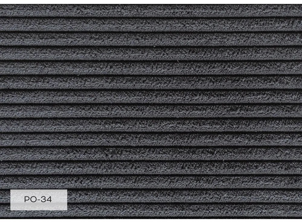 Antracytowy sztruksowy szezlong (prawostronny) Chic Charlotte – Miuform