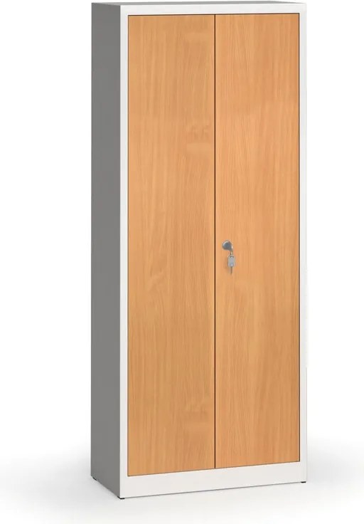 Alfa 3 Szafy spawane z laminowanymi drzwiami, 1950 x 800 x 400 mm, RAL 7035/buk