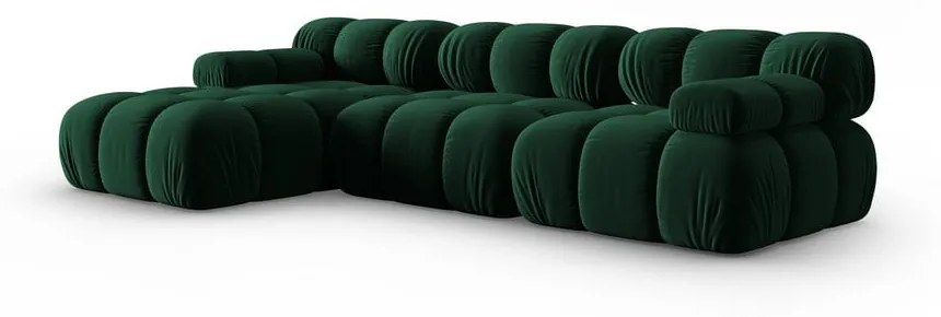 Zielona aksamitna sofa 285 cm Bellis – Micadoni Home