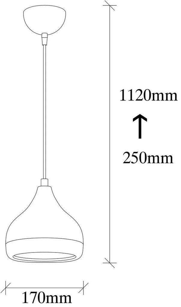 Lampa wisząca Yildo 6866, czarny-miedziany