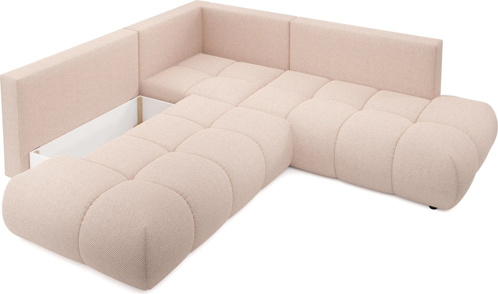 Masseno Narożnik DUCA z funkcją spania i pojemnikiem na pościel Narozniki L, Rozkładana sofa - Pomarańczowy, CURIO 60