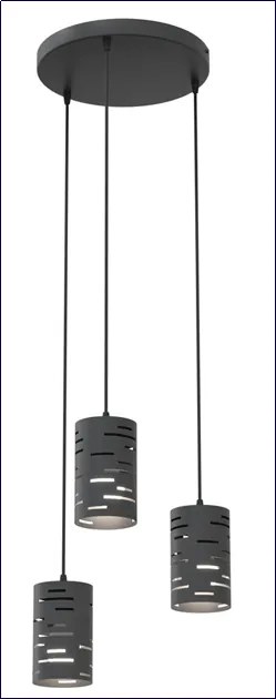 Czarna potrójna lampa wisząca nad stół - D146 G1-F12