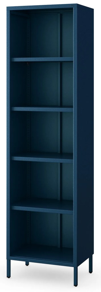 Regał płytki otwarty na książki na nóżkach granatowy, 500x1800x350 mm: MARIO Modern