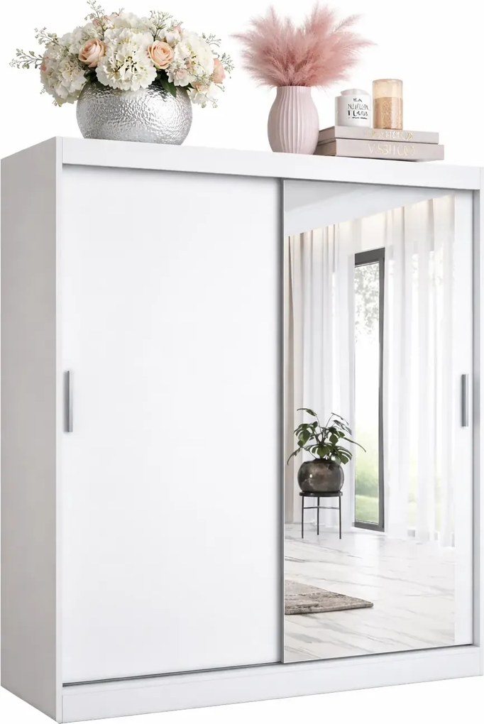 Biała szafa przesuwna 180 cm B6-P51