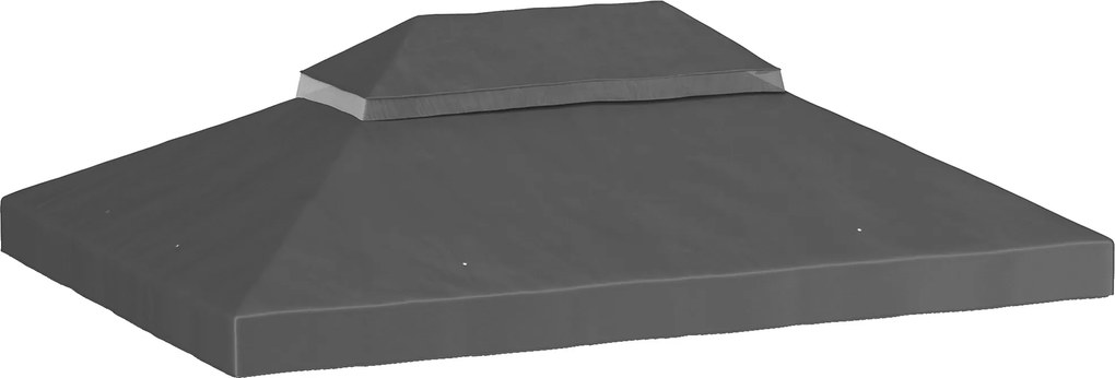 Outsunny Zamienna płachta do pawilonu, 3 x 4 m, z otworami odpływowymi, Poliester, Ochrona przed słońcem, UPF30+, Ciemnoszary