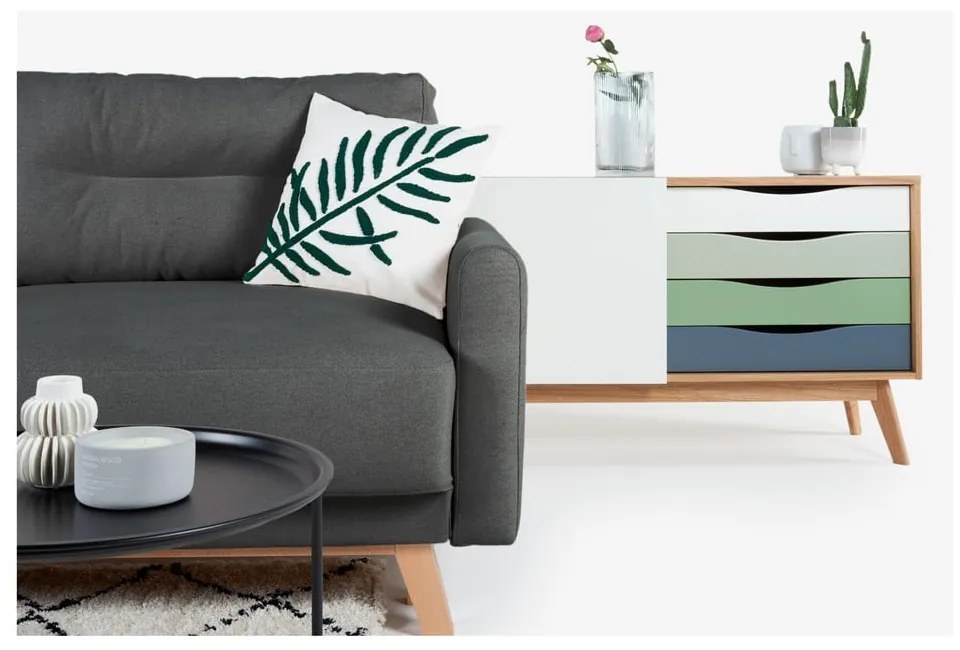 Ciemnoszara sofa rozkładana Bonami Selection Pop