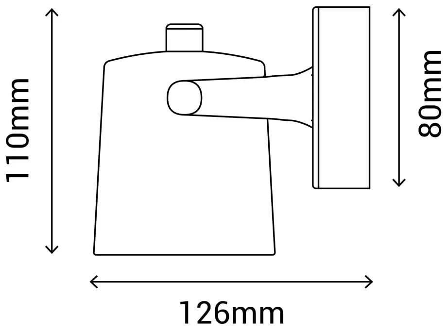 Czarny kinkiet SULION Ibai, wys. 11 cm