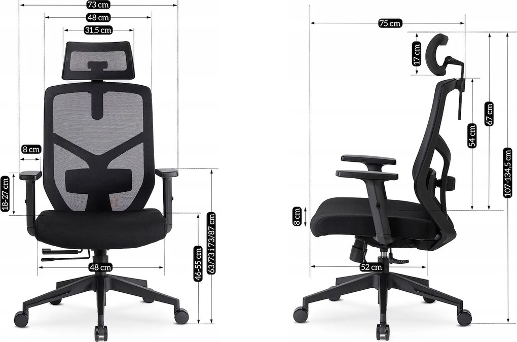 Ergonomiczny fotel biurowy z siatki Bento