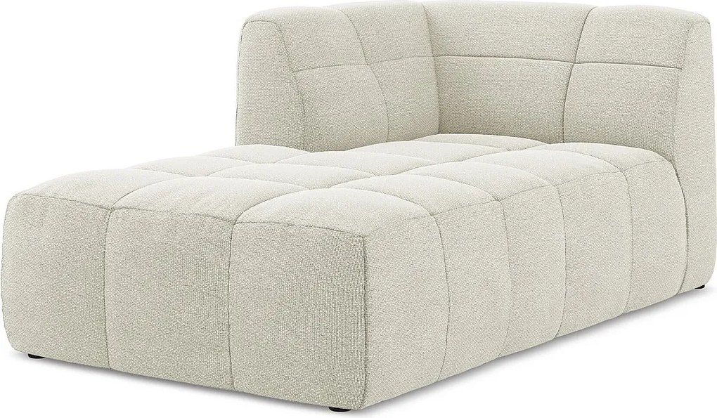 Szezlong lewostronny - z tkaniny bouclé - piaskowy - ALOHA