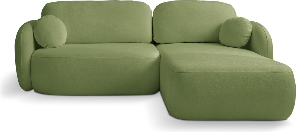 Masseno Narożnik AMICO z funkcją spania i pojemnikiem na pościel Narozniki L, Rozkładana sofa - Zielony, SICURO 20