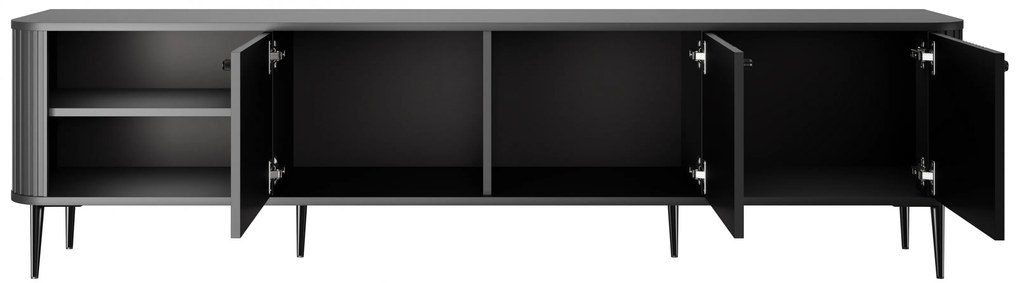 Szafka RTV Vesper 3D 187 cm - czarny / czarne nogi