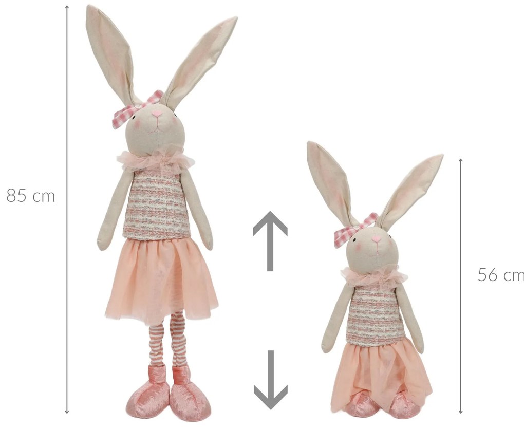 Figurka dekoracyjna królik z wyciąganymi nogami, 85 cm