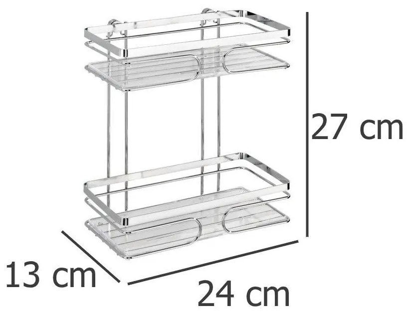 Półka łazienkowa PREMIUM pod prysznic, 2 poziomy - stal nierdzewna, WENKO