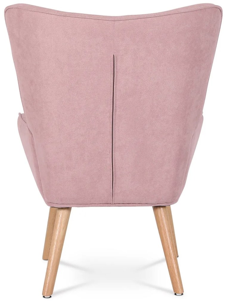 Fotel z podnóżkiem PINK2, różowy