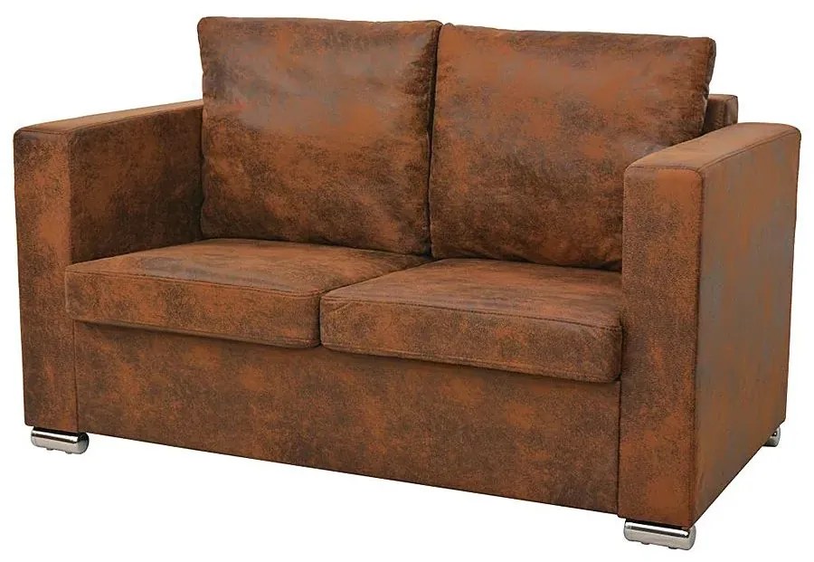 Przytulna brązowa sofa dwuosobowa Omono 4X