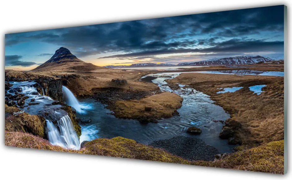 Szkło do Kuchni na Ścianę Potężny Nur Górskiego Wodospadu