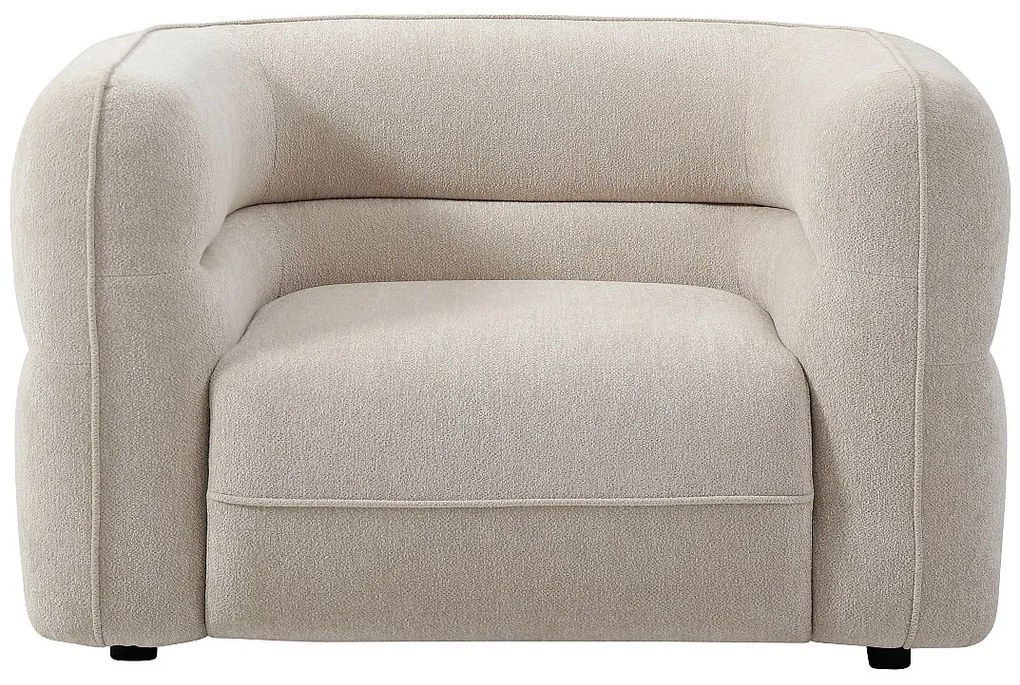 Fotel z beżowej tkaniny szenilowej TALIENA