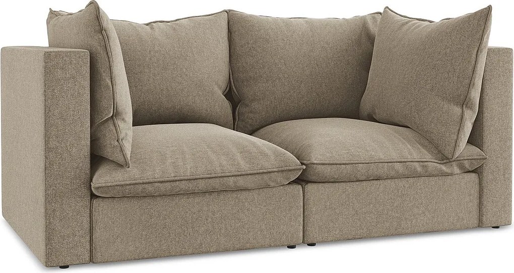 2-osobowa kanapa modułowa - z tkaniny welwetowej - beżowy - MANAO