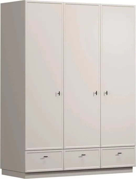 Szafa Lorini 150 cm z półkami - kaszmir / czarne uchwyty T-bar