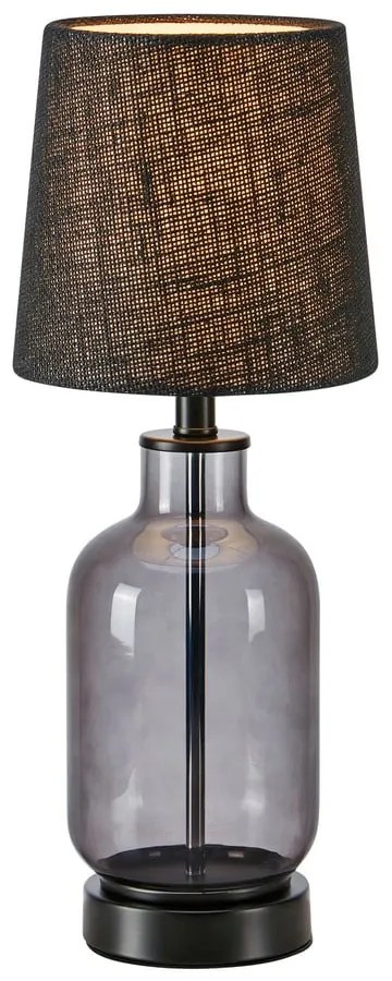 Czarna lampa stołowa z kloszem z juty (wys. 43 cm) Costero – Markslöjd