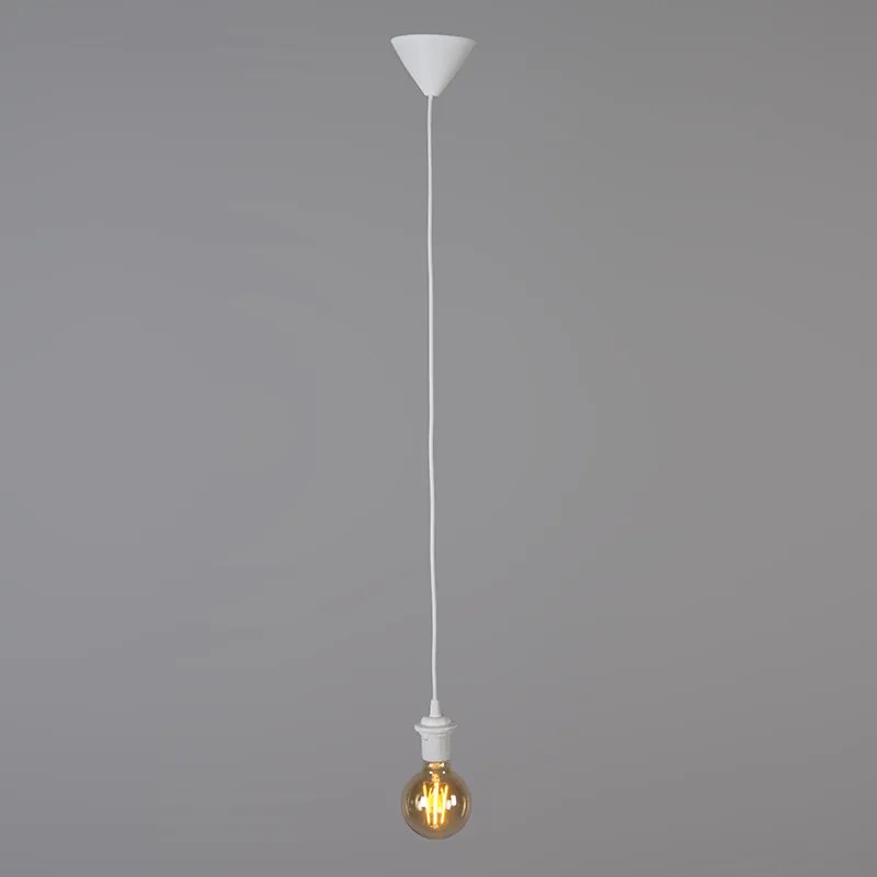 Nowoczesna lampa wisząca biała z czarnym kloszem 45 cm - Pendant Nowoczesny Oswietlenie wewnetrzne