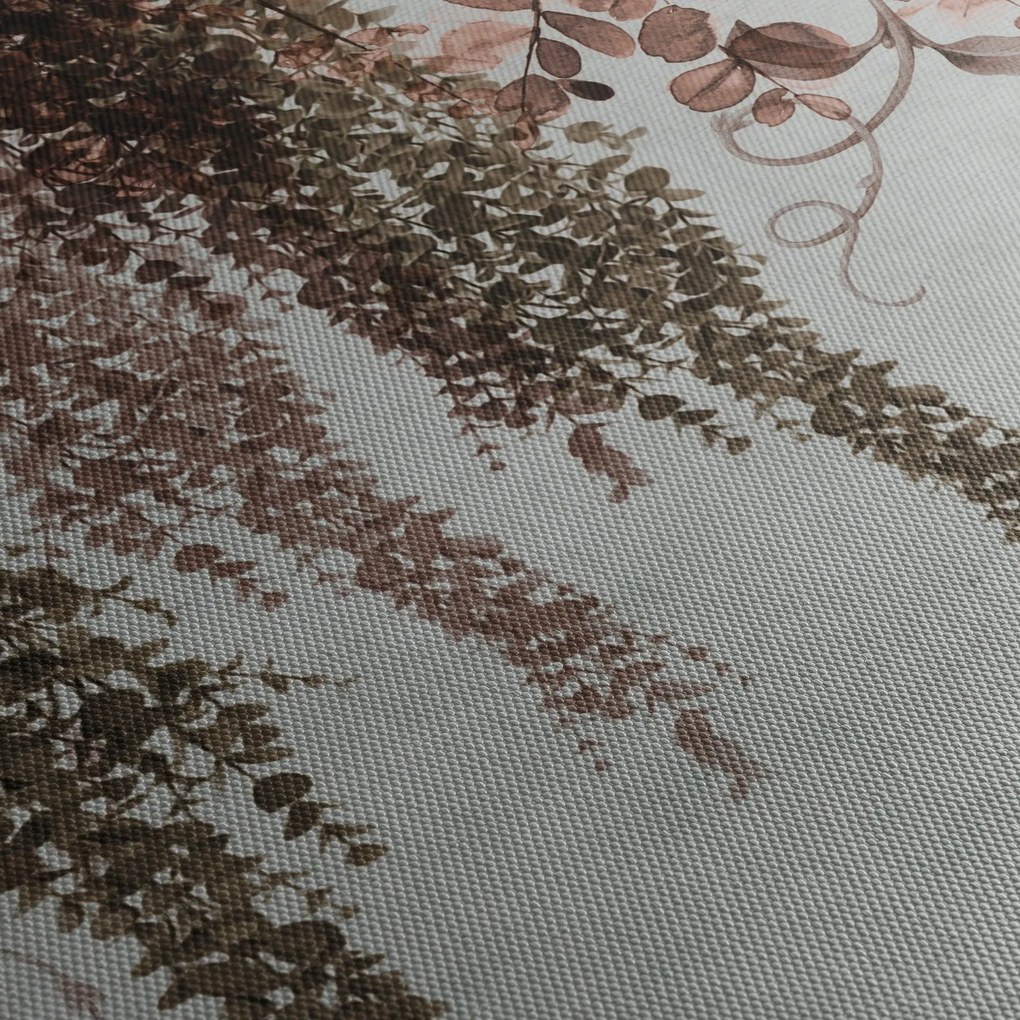 Obraz - Rośliny (z zegarem) (90x30 cm)