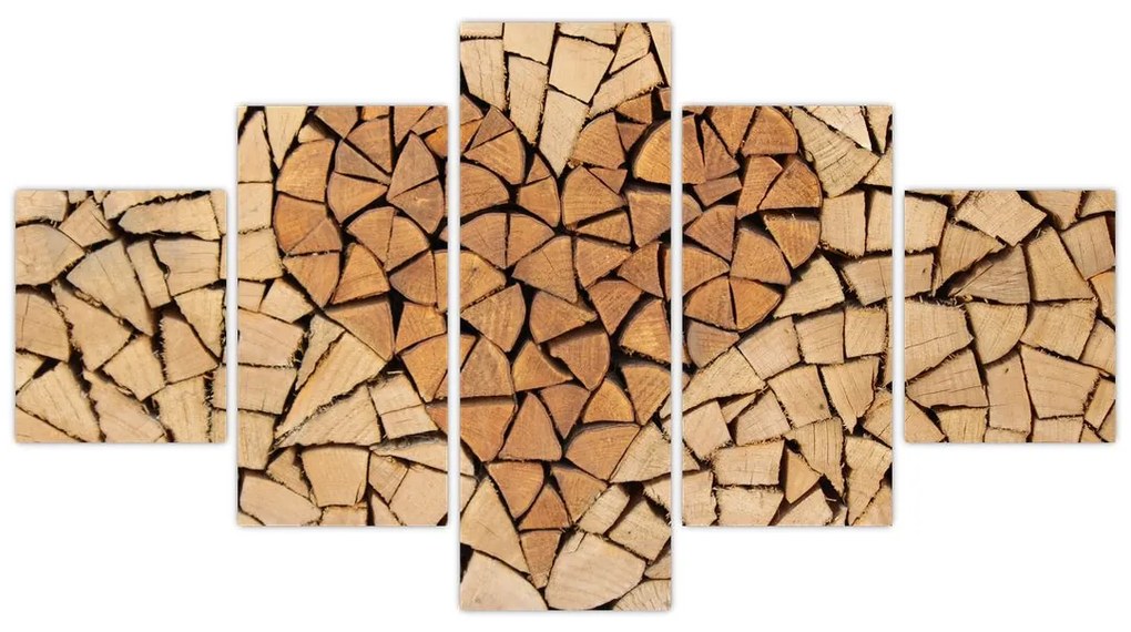 Obraz - Serce z drewna (125x70 cm)