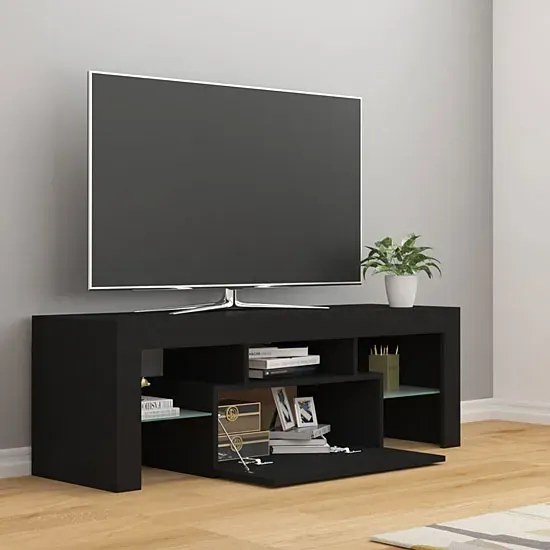 Czarna nowoczesna szafka RTV z LED - Artbo