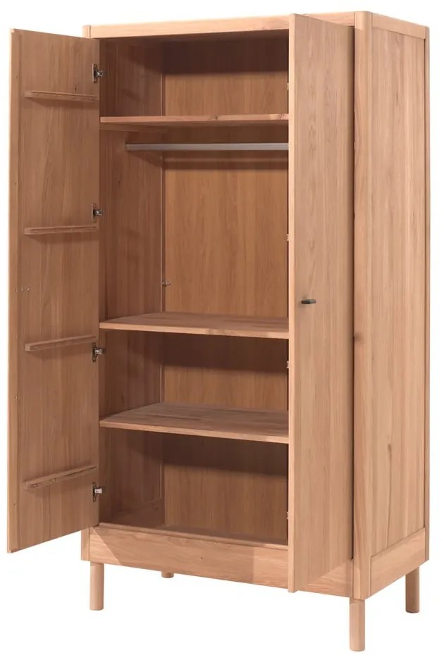 Szafa dziecięca z litego drewna dębowego w naturalnym kolorze 100x190x55 cm Forrest – Vipack