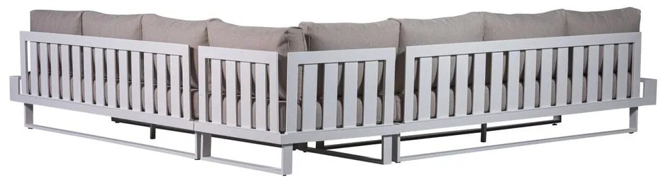 Biało-szara aluminiowa sofa ogrodowa (lewostronna) Flint – Exotan