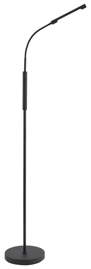 Nowoczesna lampa podłogowa czarna z wbudowaną diodą LED, 3-stopniowa, ściemnialna, ładowalna - Statler Nowoczesny Oswietlenie wewnetrzne