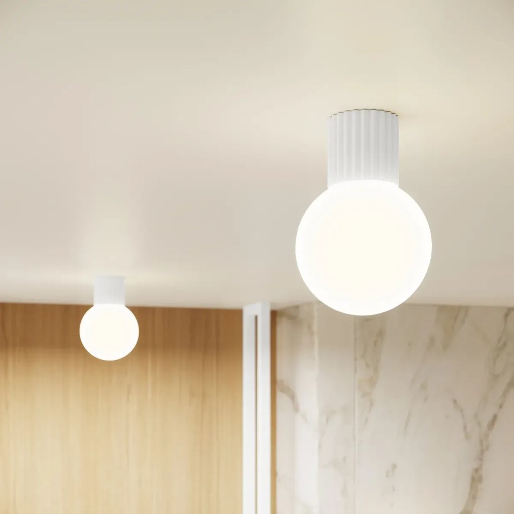 Plafon HALO biały IP44 ryflowany SOLLUX LIGHTING