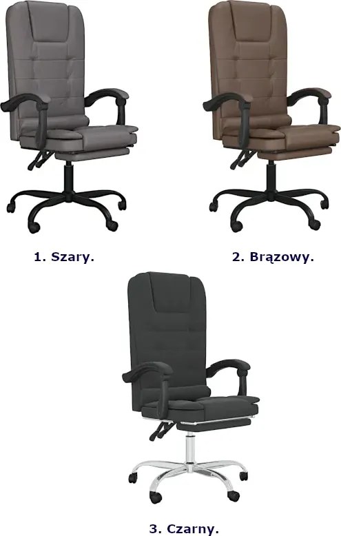 Czarne rozkładane krzesło biurowe z podnóżkiem masujące N0-B60