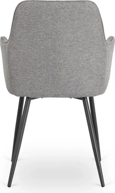 Zestaw Stół Prostokątny Rozkładany HAMPTON 160-240 cm Dąb/Czarny i 4 Krzesła Tapicerowane BRESSO 2 Szare