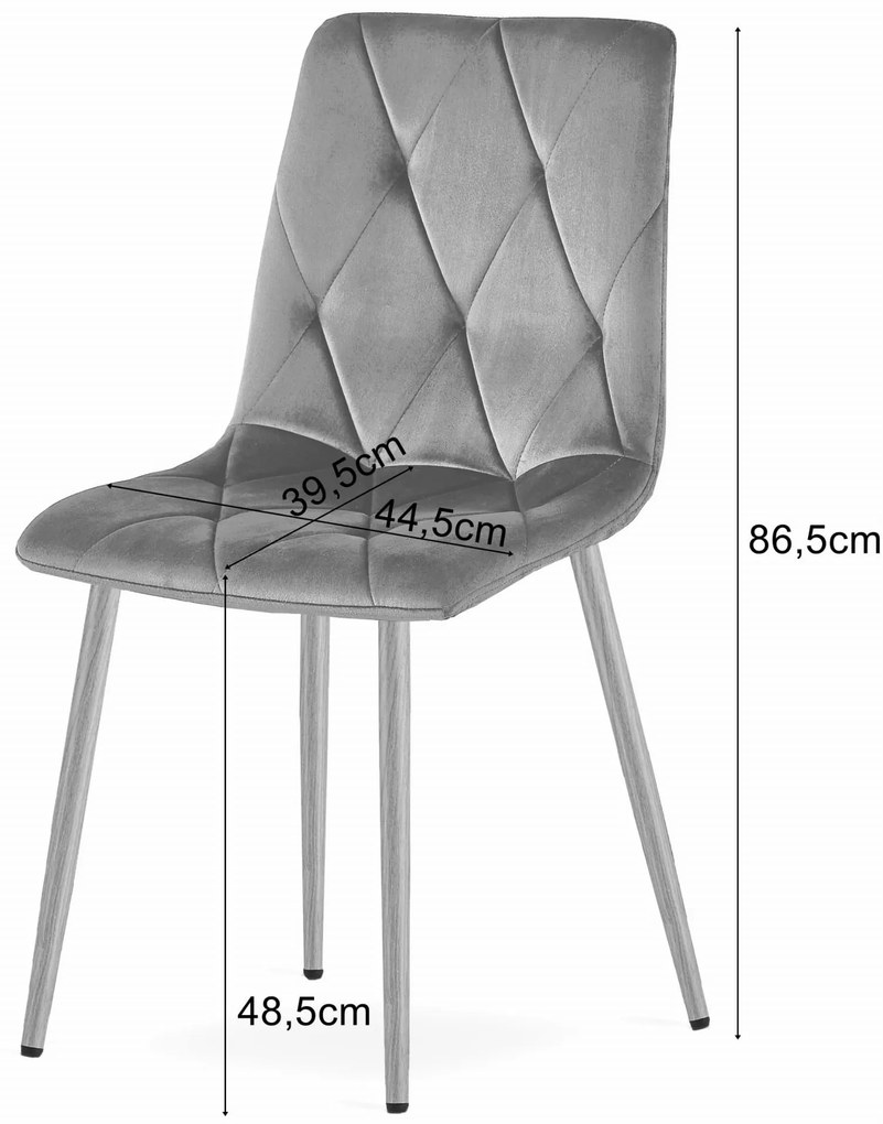 Zestaw stół NP 120x80 Dąb Sonoma + 4 krzesła LIBRA szare