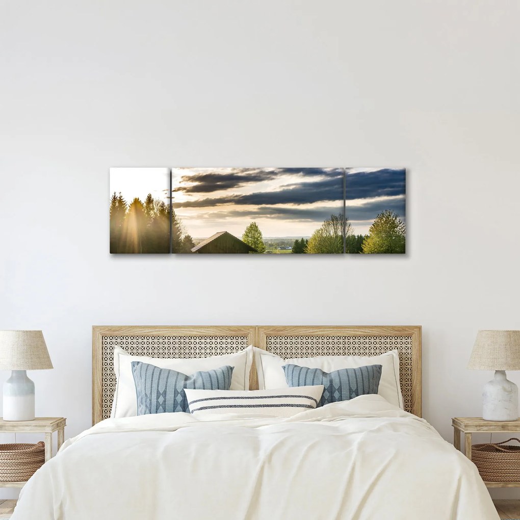 Obraz domku leśnego (170x50 cm)