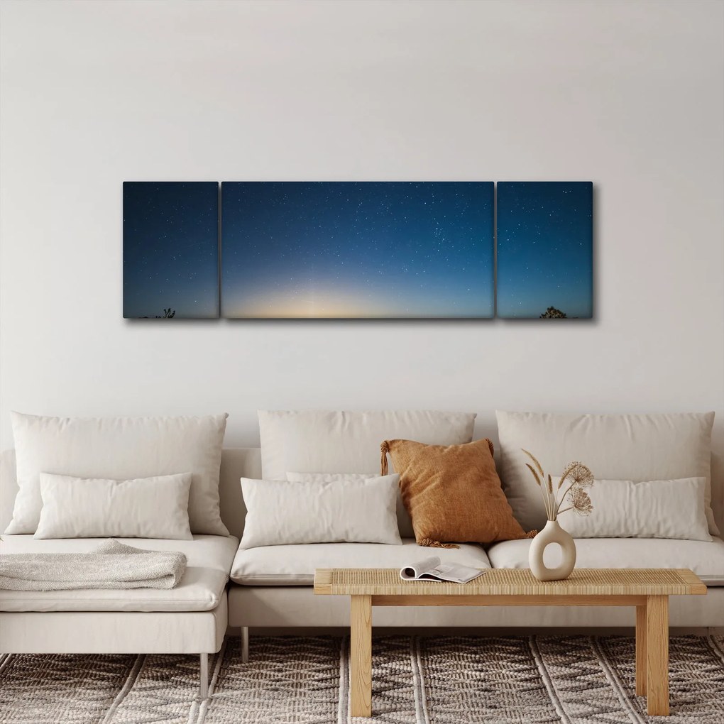 Obraz - Nocne niebo nad drogą (170x50 cm)