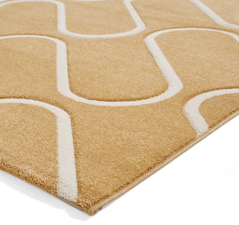 Dywan w kolorze ochry 80x150 cm Linear Curve – Catherine Lansfield